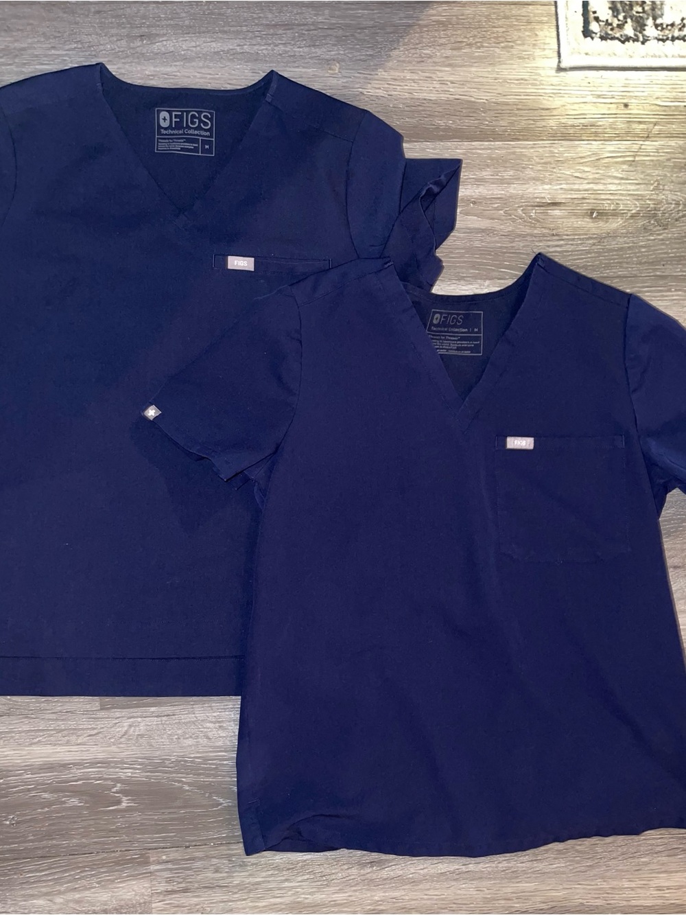 Figs Navy Blue V-Neck Scrub Tops – Pair